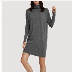 Kit & Ace Turtleneck Cashmere Blend Mini Dress Heather Grey 6